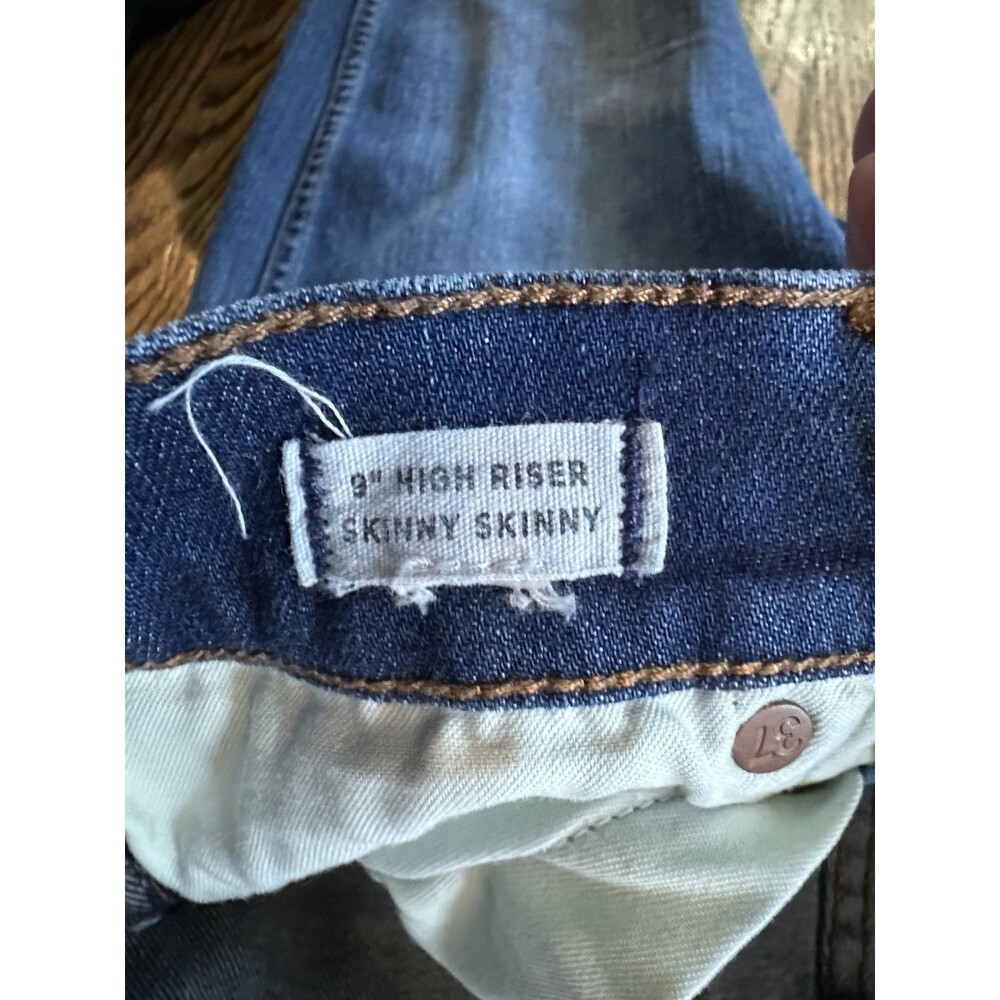 Madewell Women’s Size 24 Blue 9" High Riser Skinny Skinny Jeans Distressed - Picture 3 of 9
